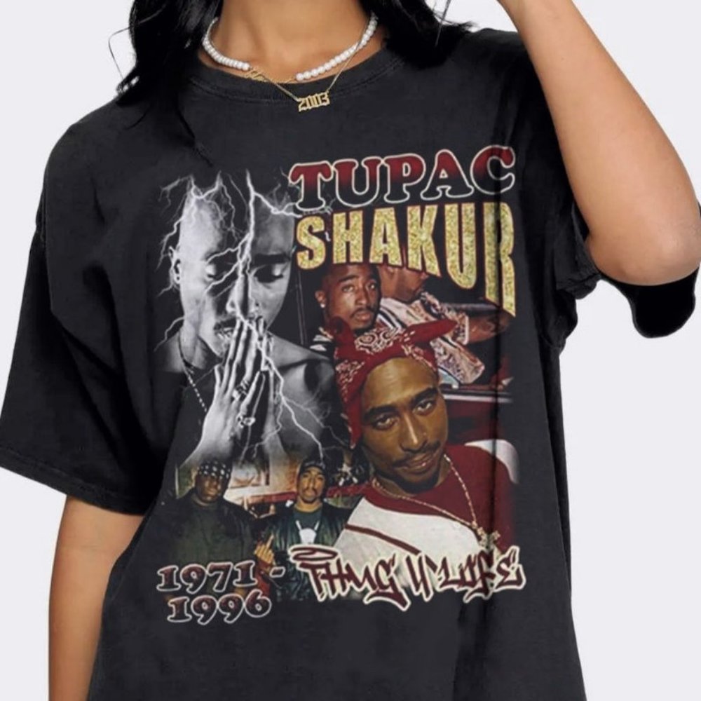 2PAC All Eyez Motorbike Vintage T-Shirt Bottle, Tupac Shakur Vintage Shirt